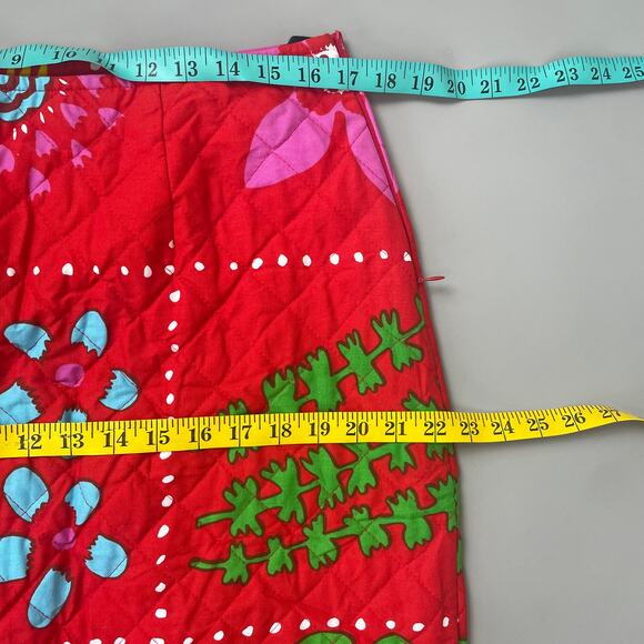 VTG MARIMEKKO Quilted Skirt Cotton XL Alicia Rosauer Y2K Early 00s Floral Grid - Picture 5 of 10